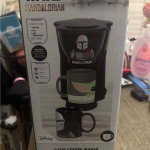 Disney Black Mandalorian Coffee Maker for Kitchen